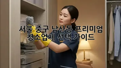 서울 중구 남산동 프리미엄 청소업체 선택 가이드